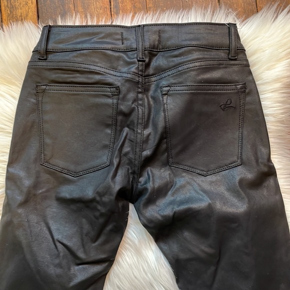 NWT DL1961 Emma Power Legging Leather & Coated Jeans Poseidon - Picture 16 of 17